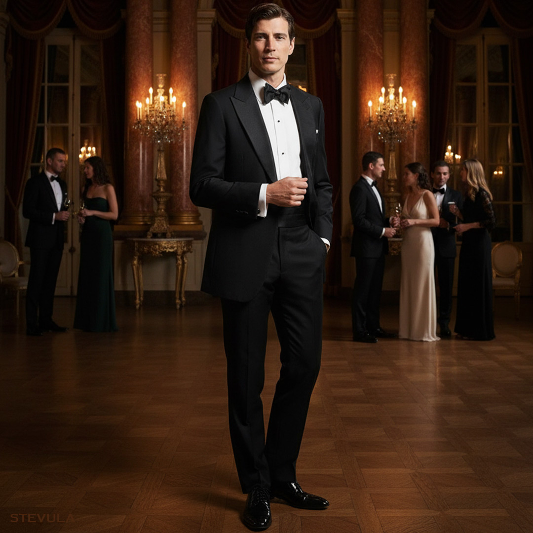 Muž oblečený v štýle Black Tie - dress kód